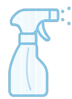 Icône bleue de spray symbolisant le service d’entretien de climatisation Clim-On à Lyon.