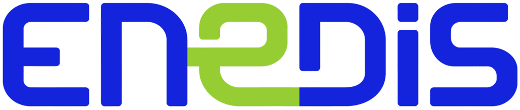 Logo Enedis – Gestionnaire du réseau de distribution d’électricité en France, assurant la gestion des infrastructures électriques pour un réseau sécurisé et durable.